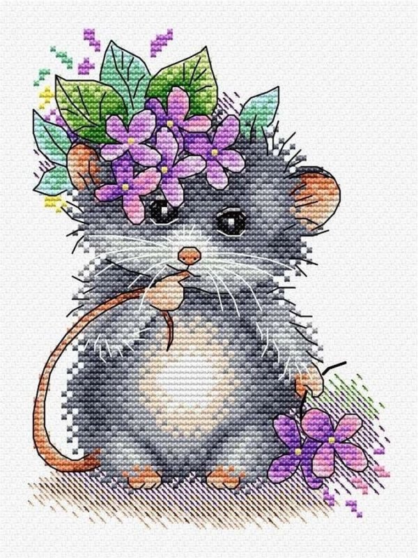Мышка с цветочками