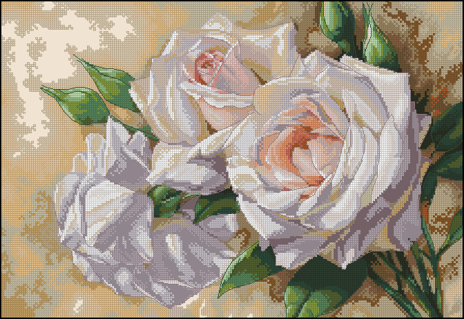 Схема вышивки: Розы триптих