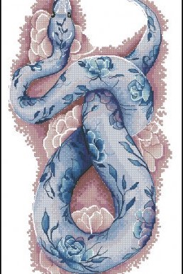 Схема вышивки: Синие цветы