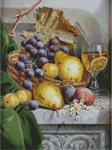 Набор для вышивания крестом PANNA Натюрморт с вином и фруктами